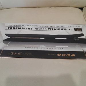 SHE BEYOND THE BEAUTY TOURMALINE INFUSED TITANIUM FLAT IRON- BRAND NEW SEALED